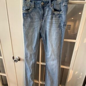 Grace by LA Denim Women's Light Blue Straight Leg Jeans